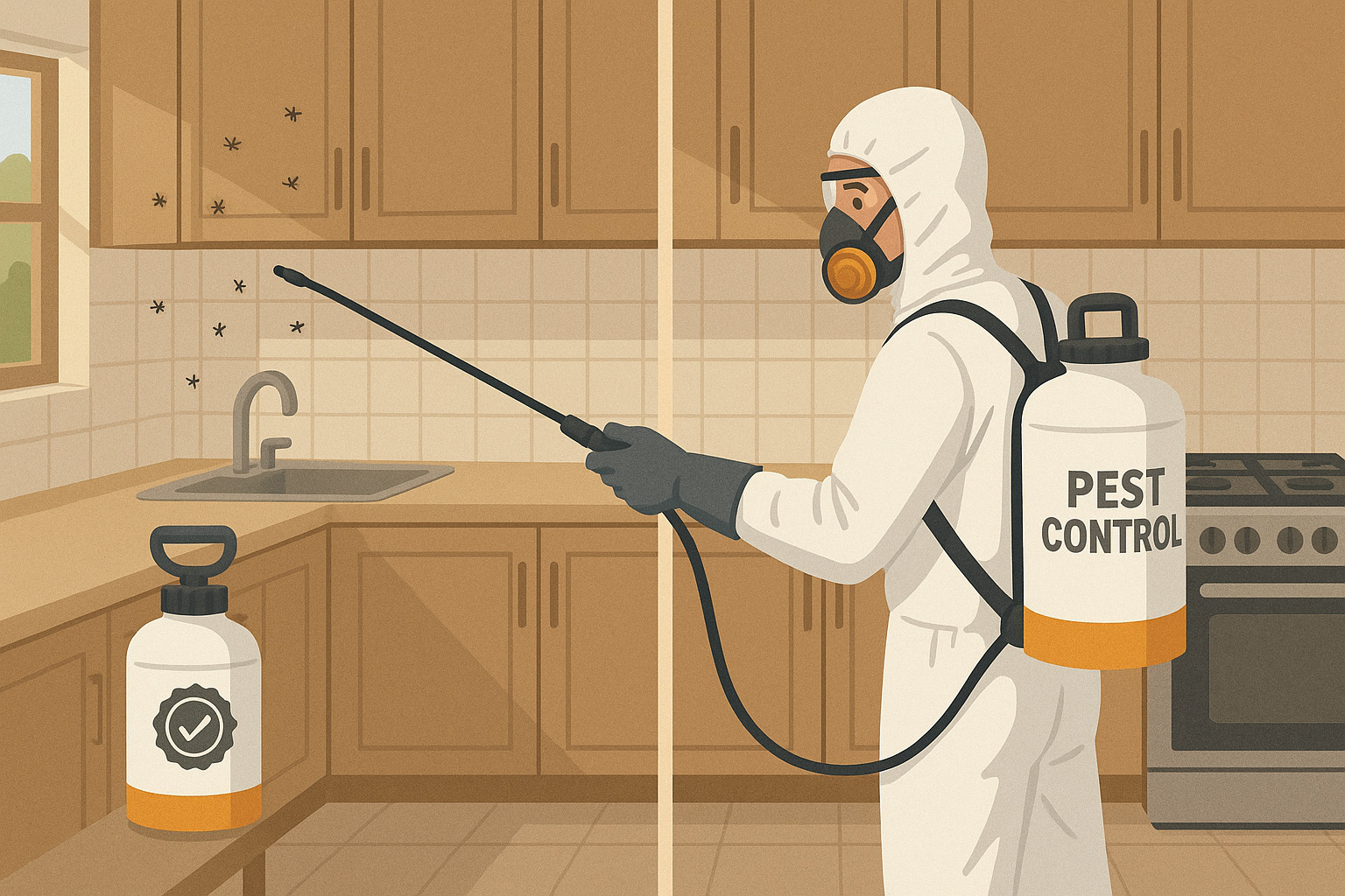 Anthem Pest technician applying ULV fogging treatment in a home