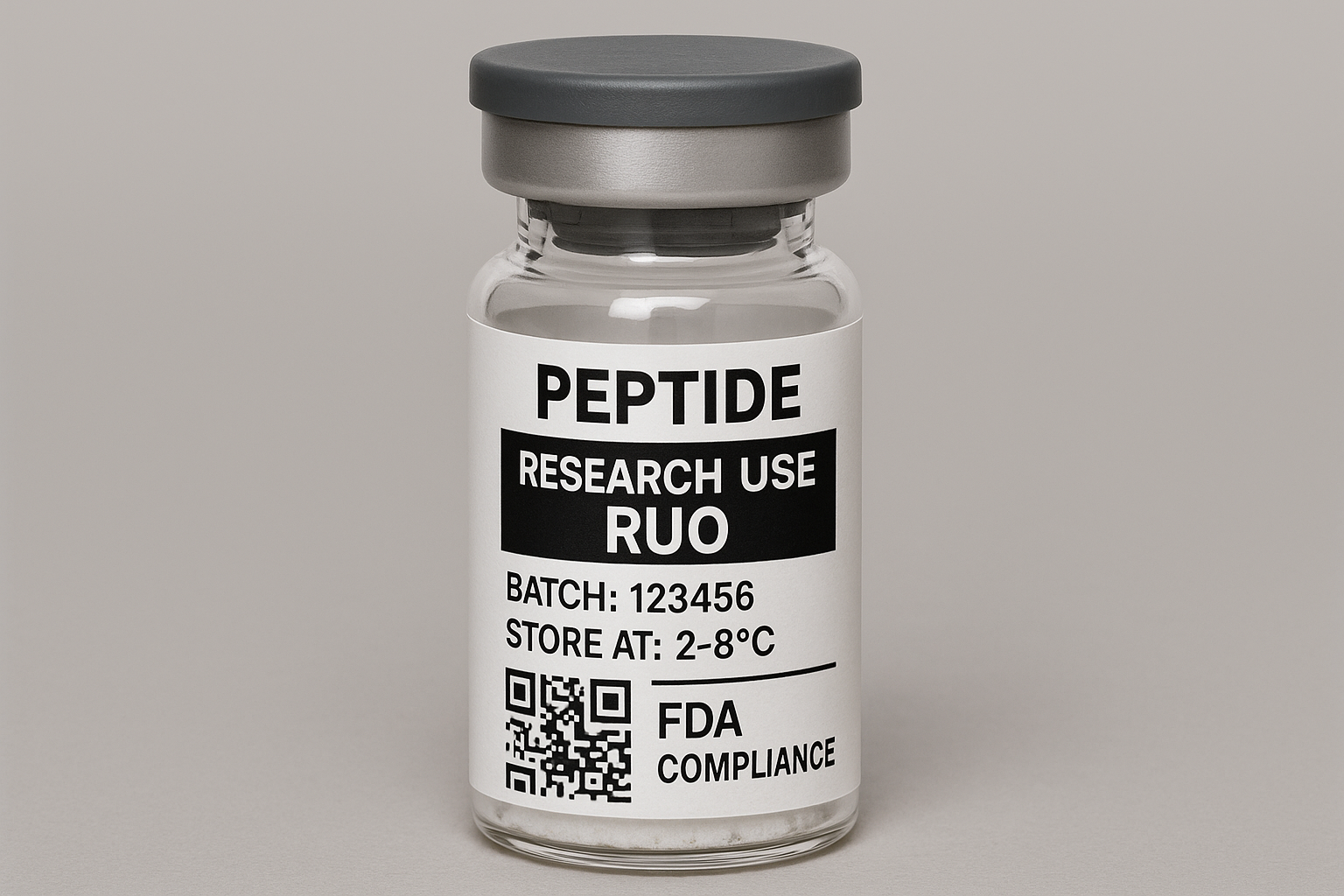 Mock‑up of a Research Use Only peptide label