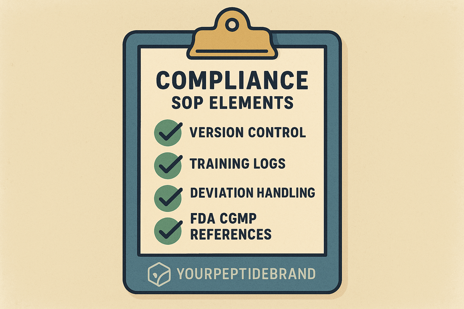 Illustration of SOP checklist integration in a peptide laboratory