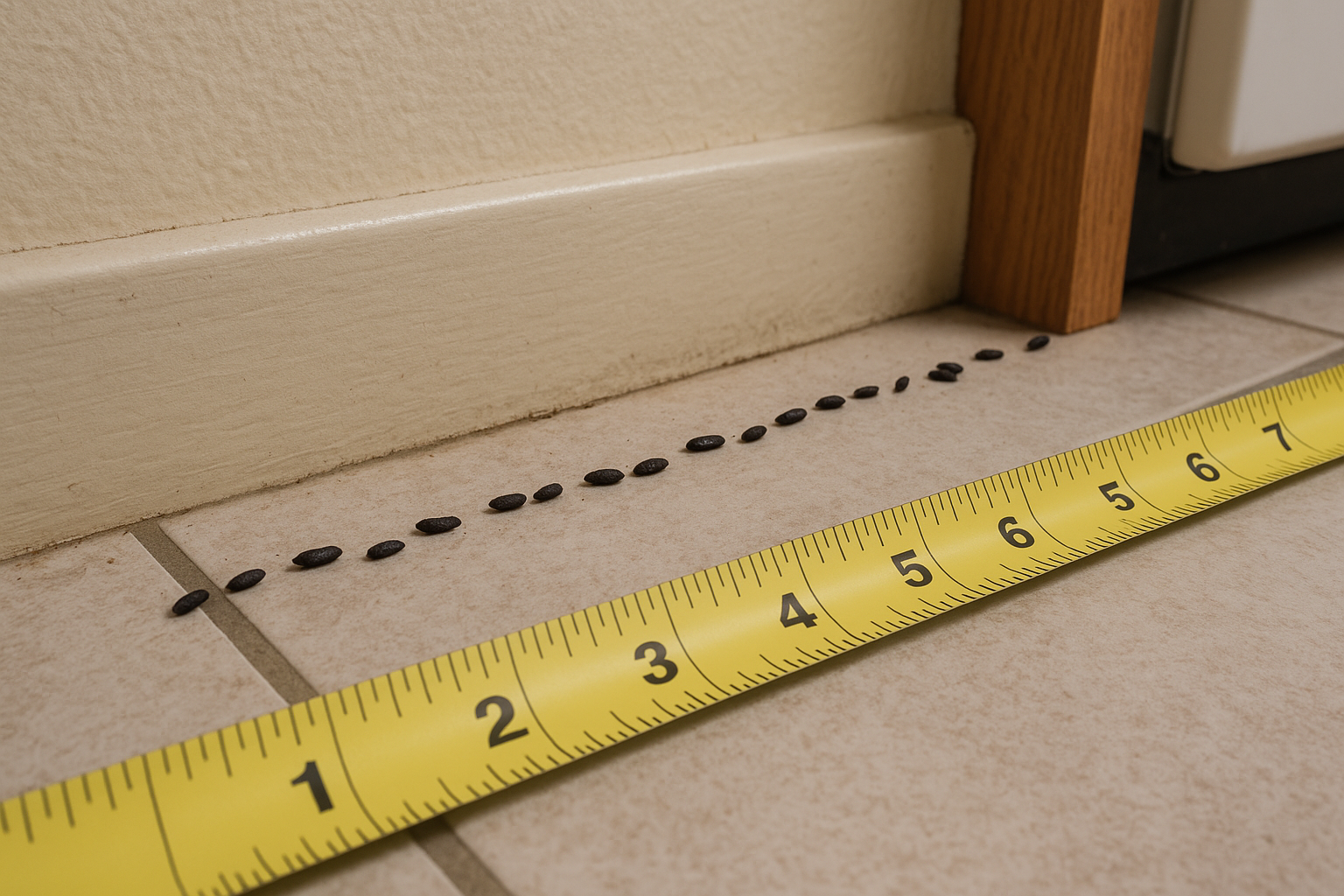 How much does mouse control cost in Loganville, Georgia? 3 Mouse droppings and gnaw marks on a kitchen countertop