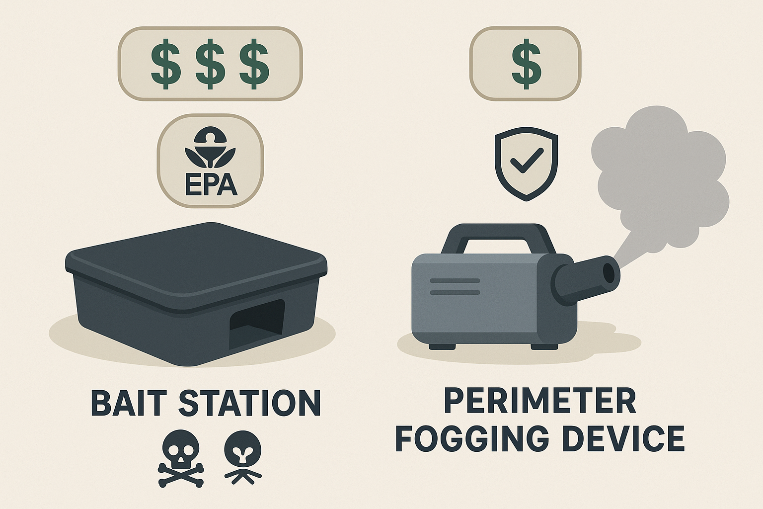 How much does rat control cost in Loganville, Georgia? 4 Bait station and fogging device used in Anthem Pest's rat control treatment