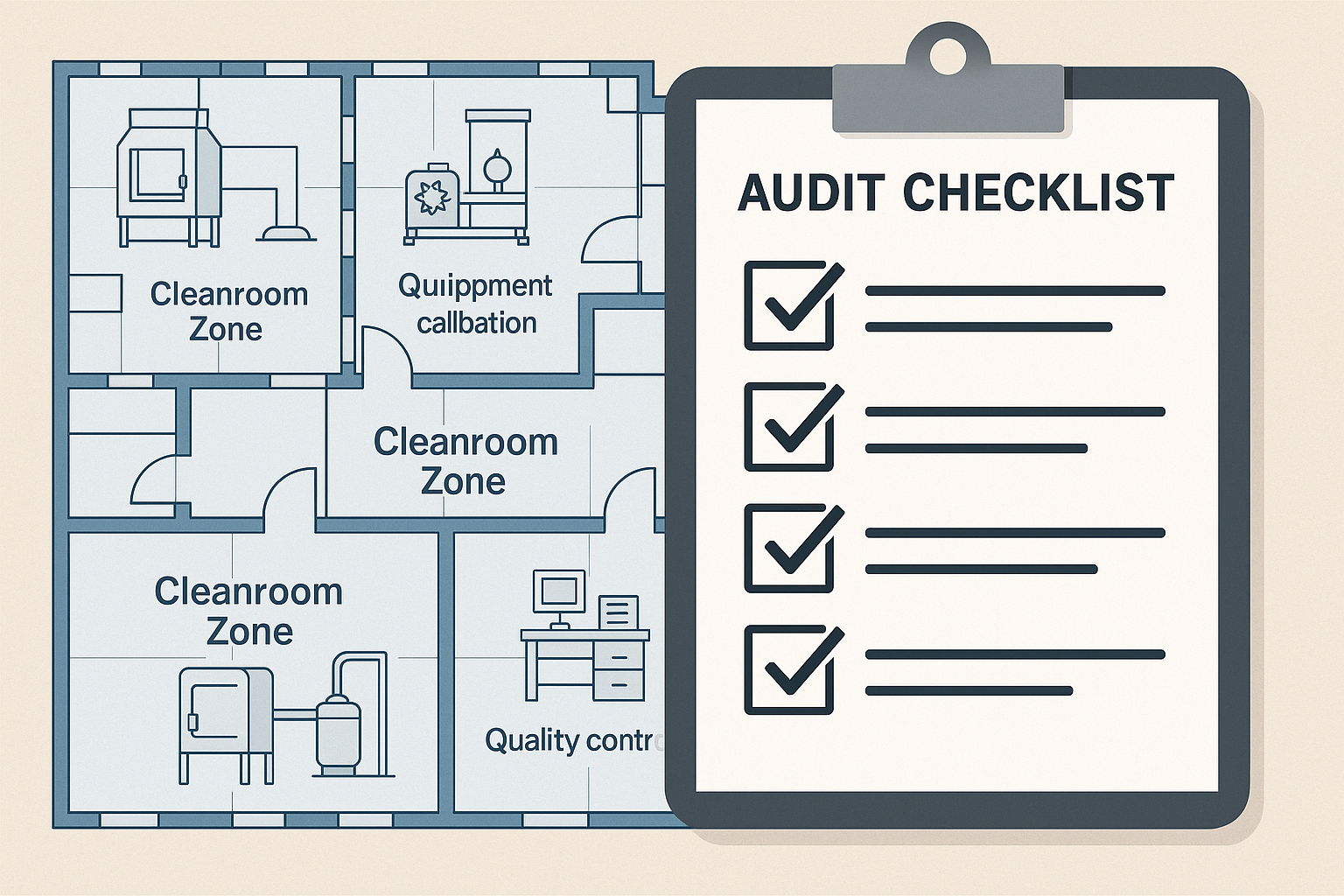 Illustration of GMP compliance steps for peptide production