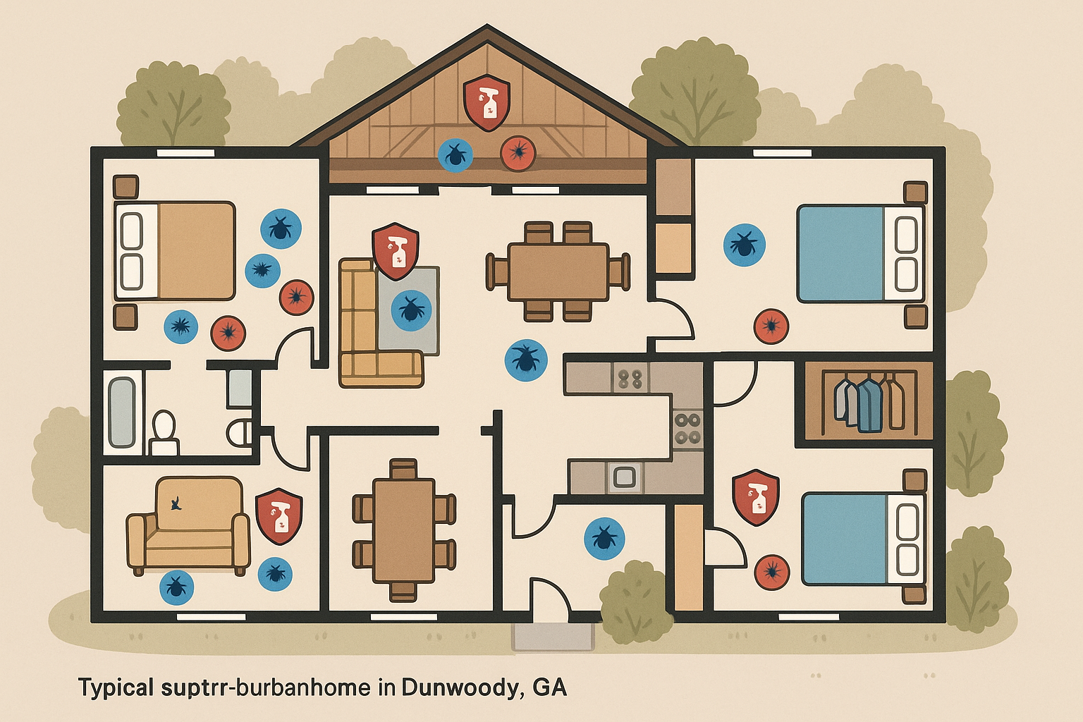 Anthem Pest technician preparing carpet beetle treatment equipment