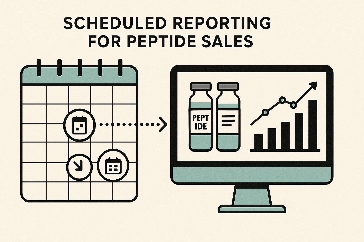 Dashboard showing daily peptide sales metrics