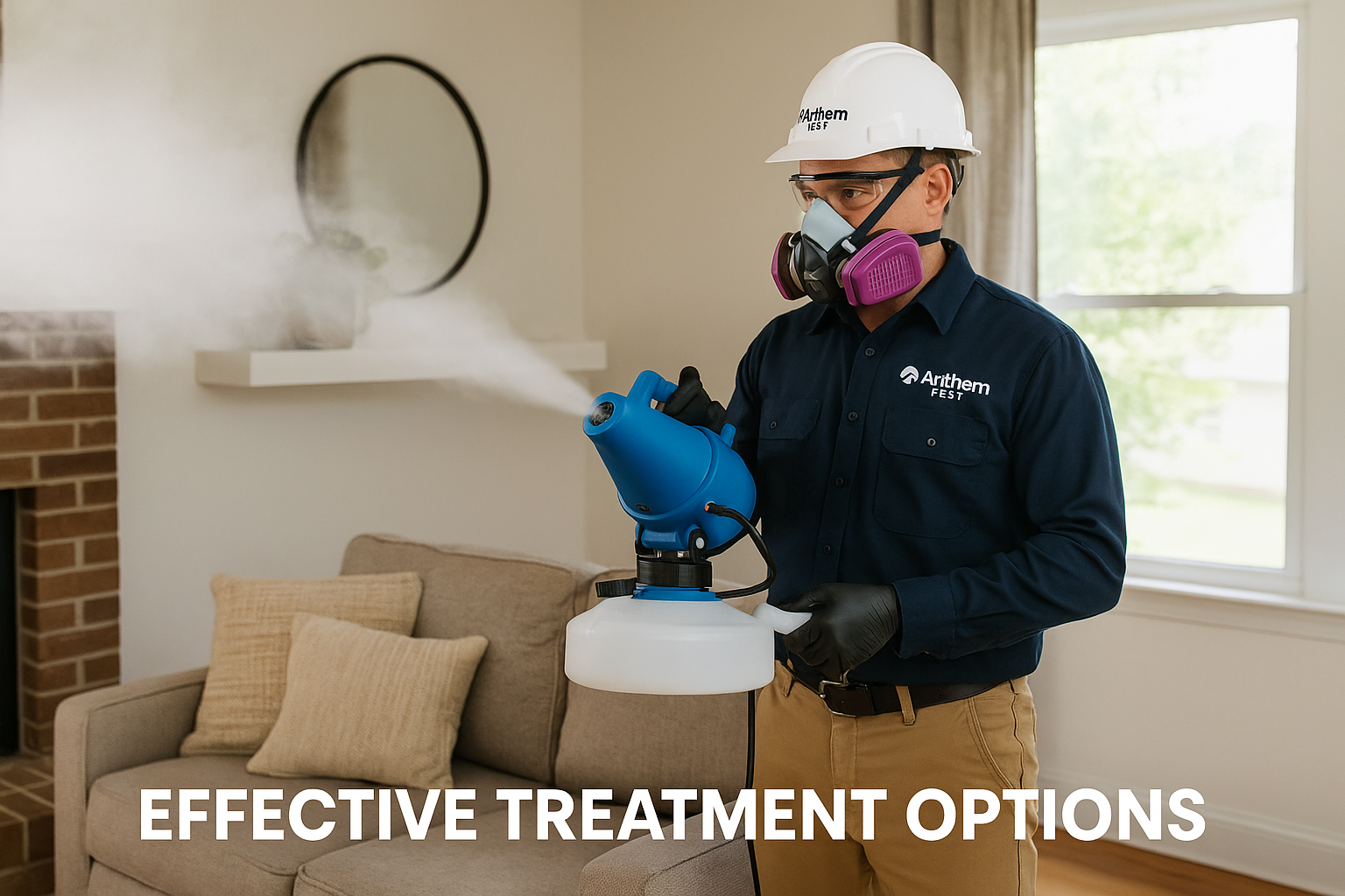 How much does gnat control cost in Loganville, Georgia? 3 Illustration of a pest‑control technician operating a fogger in a backyard