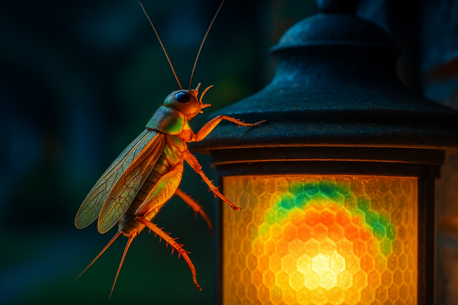 Close‑up of a field cricket showing its wings and long antennae