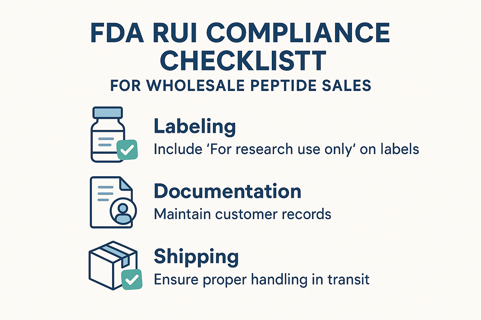 Compliance infographic showing labeling, documentation, storage, and record‑keeping steps