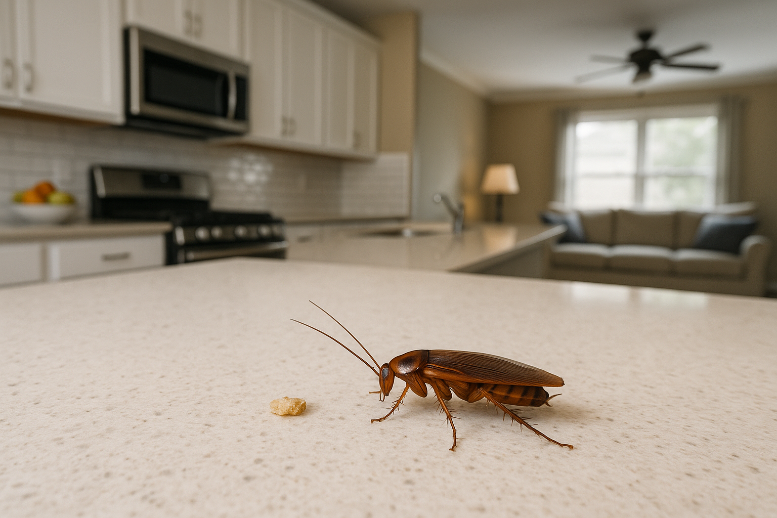 How much does cockroach control cost in Lilburn, Georgia? 2 Illustration of German and American cockroach species common in Lilburn, GA