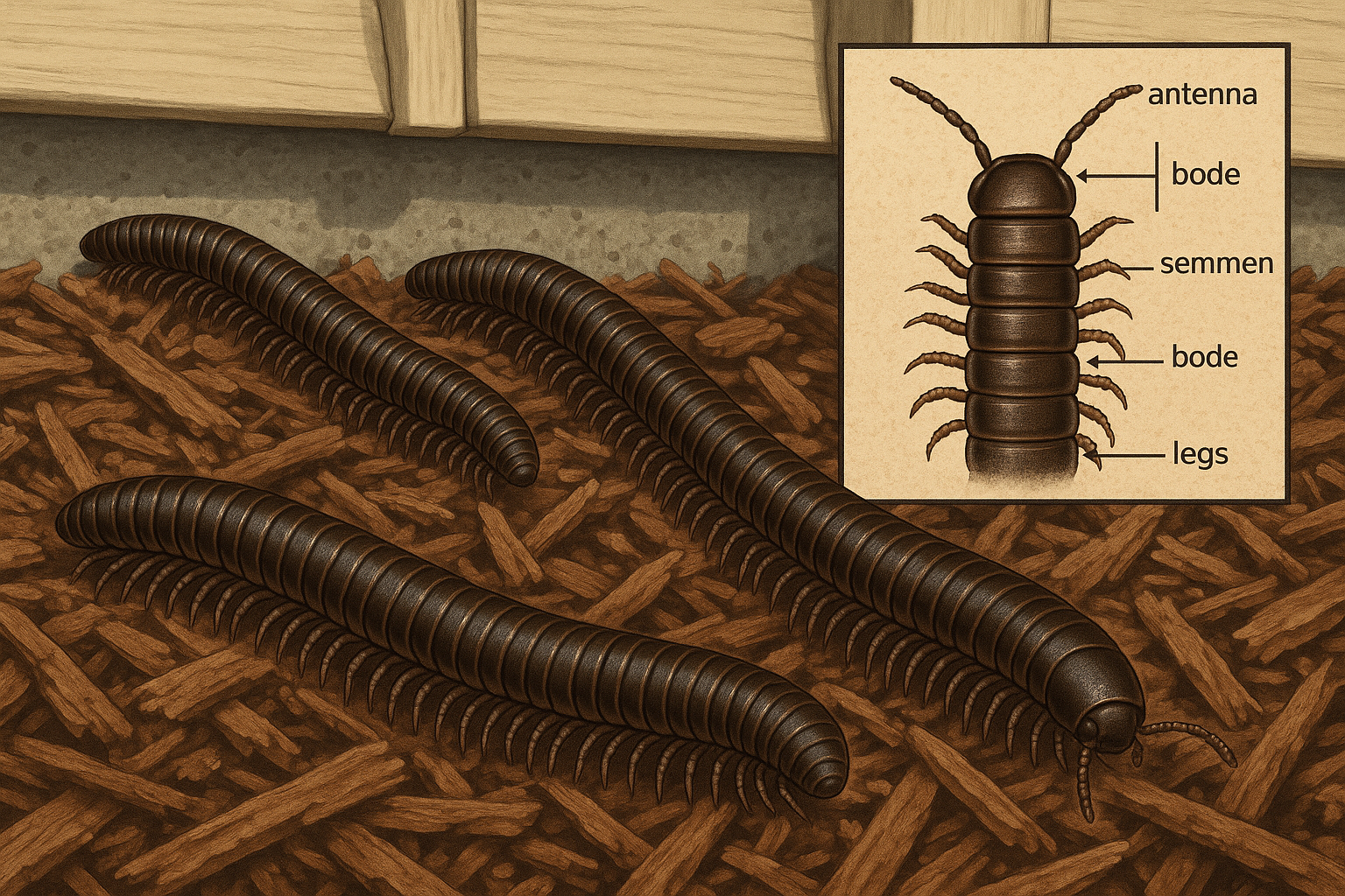 Top-Rated Millipede Control in Dunwoody, Georgia: Cost, Treatment & Tips 2 Close‑up illustration of a Georgia millipede on mulch