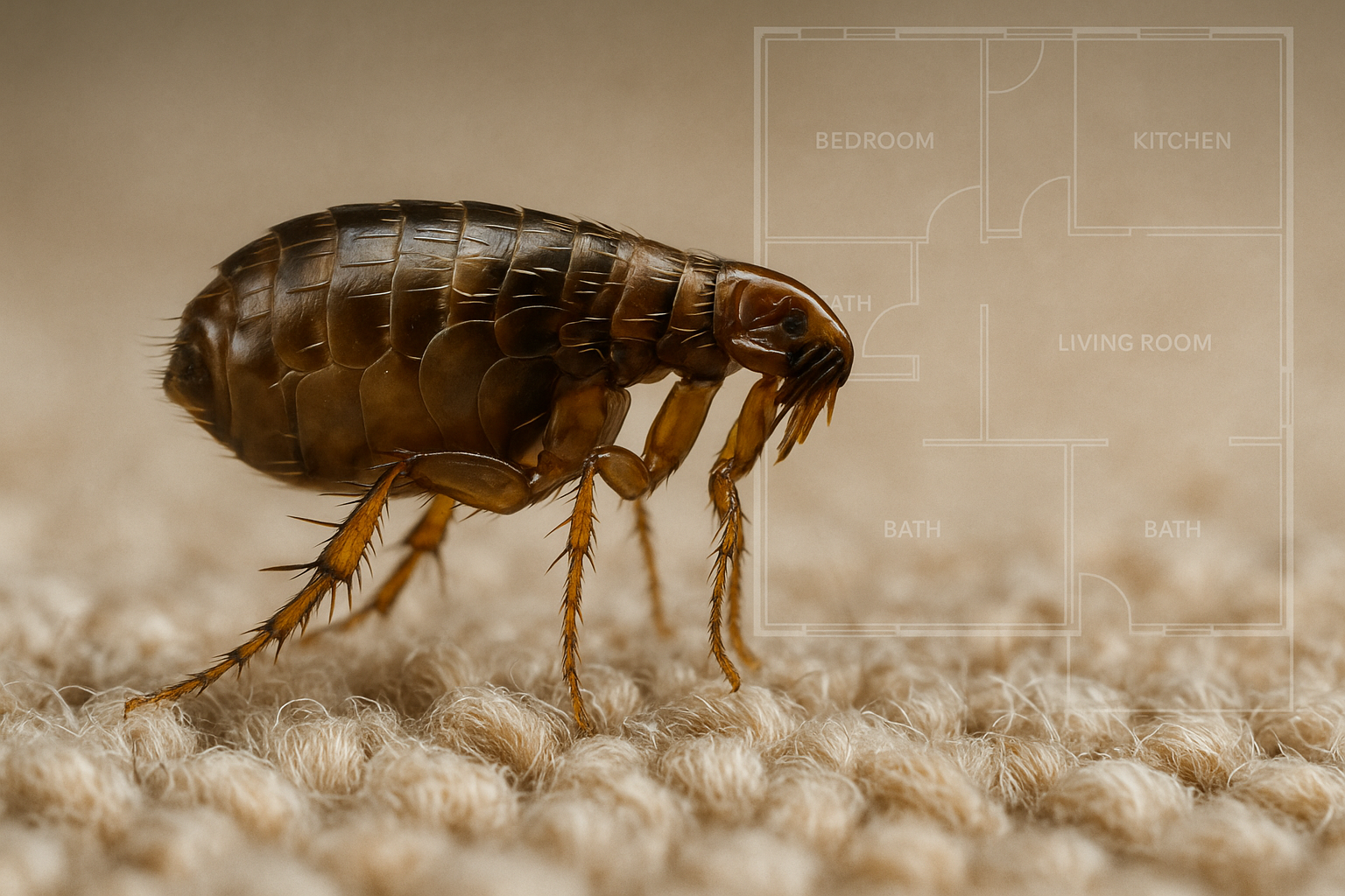 Close-up of a flea on a pet's fur