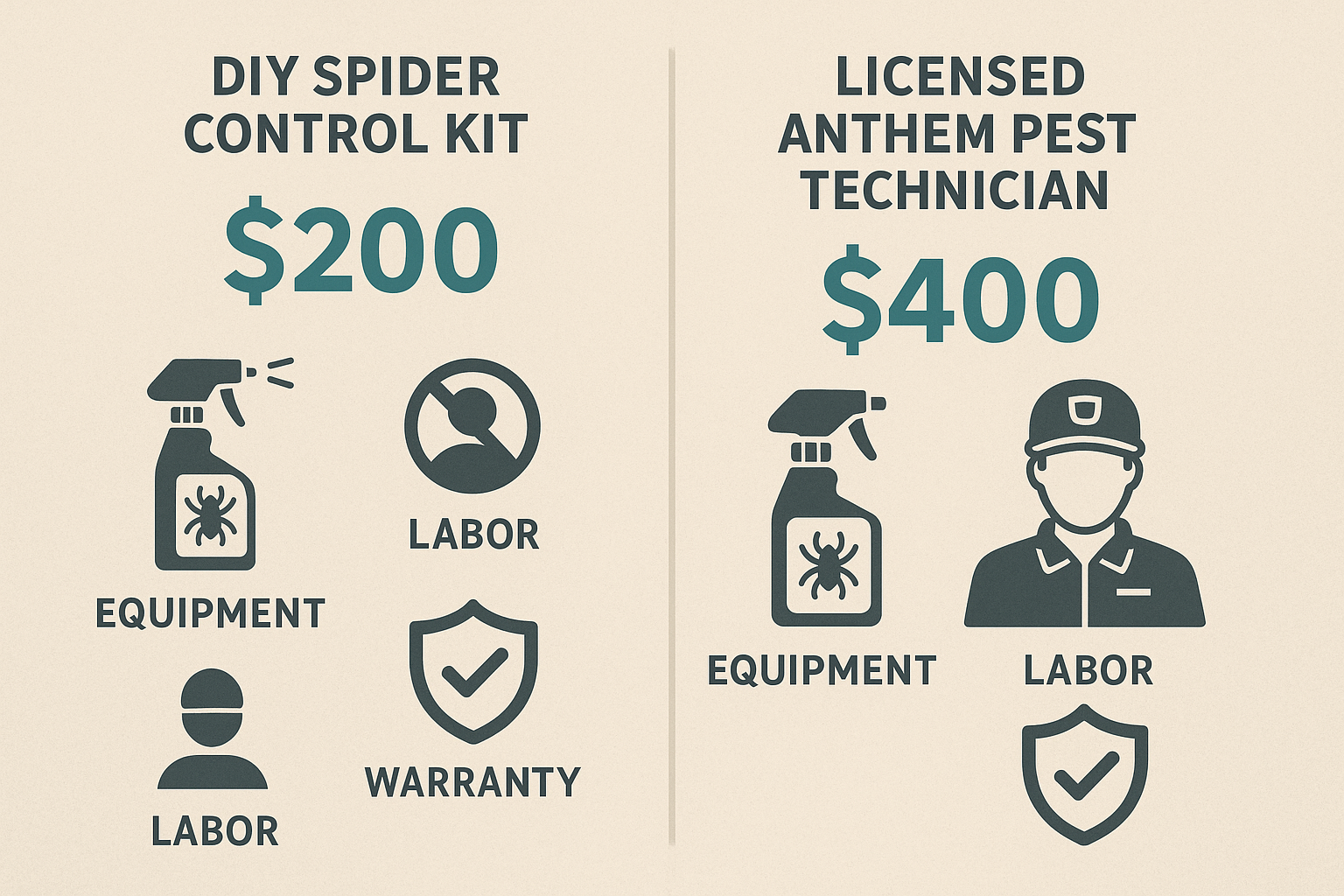 How much does spider control cost in Lilburn, Georgia? 4 Infographic comparing one‑time and ongoing spider control plans