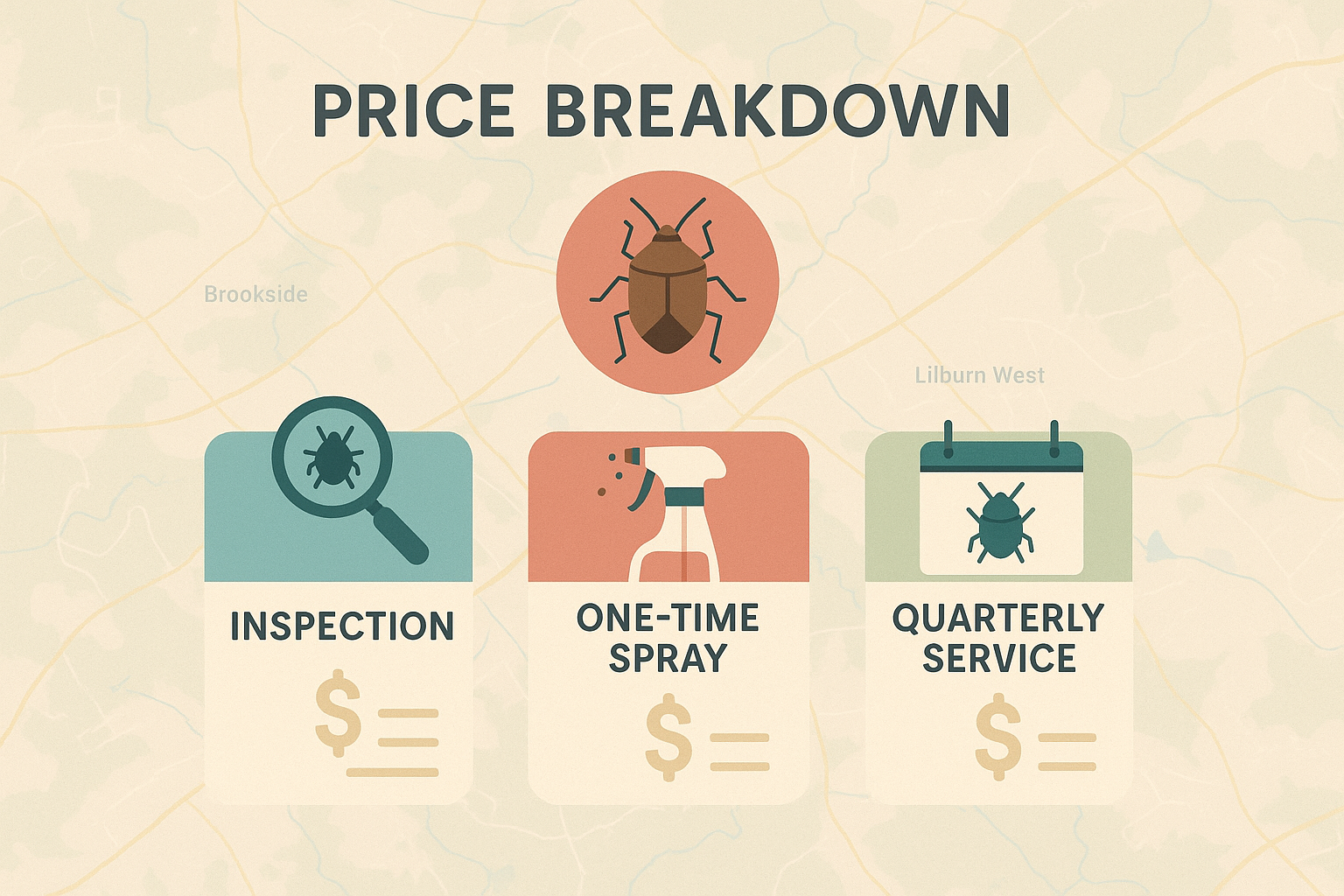 Cost comparison chart showing Anthem Pest Control pricing versus EPA 2024 regional averages for stink bug services