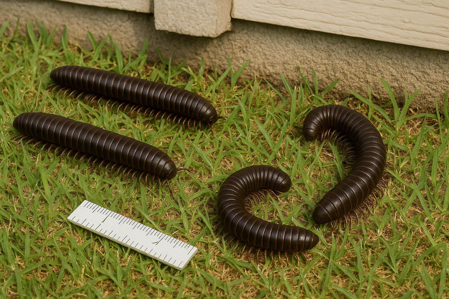 Emergency Millipede Control in Brookhaven, Georgia: What to Do Right Now 3 Side‑by‑side comparison of a millipede and a centipede showing body shape and leg arrangement
