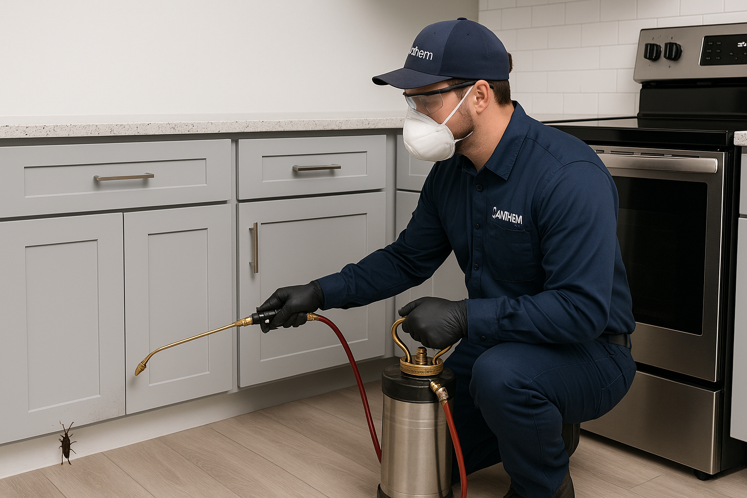 Illustration of earwig treatment zones in a typical Lilburn home