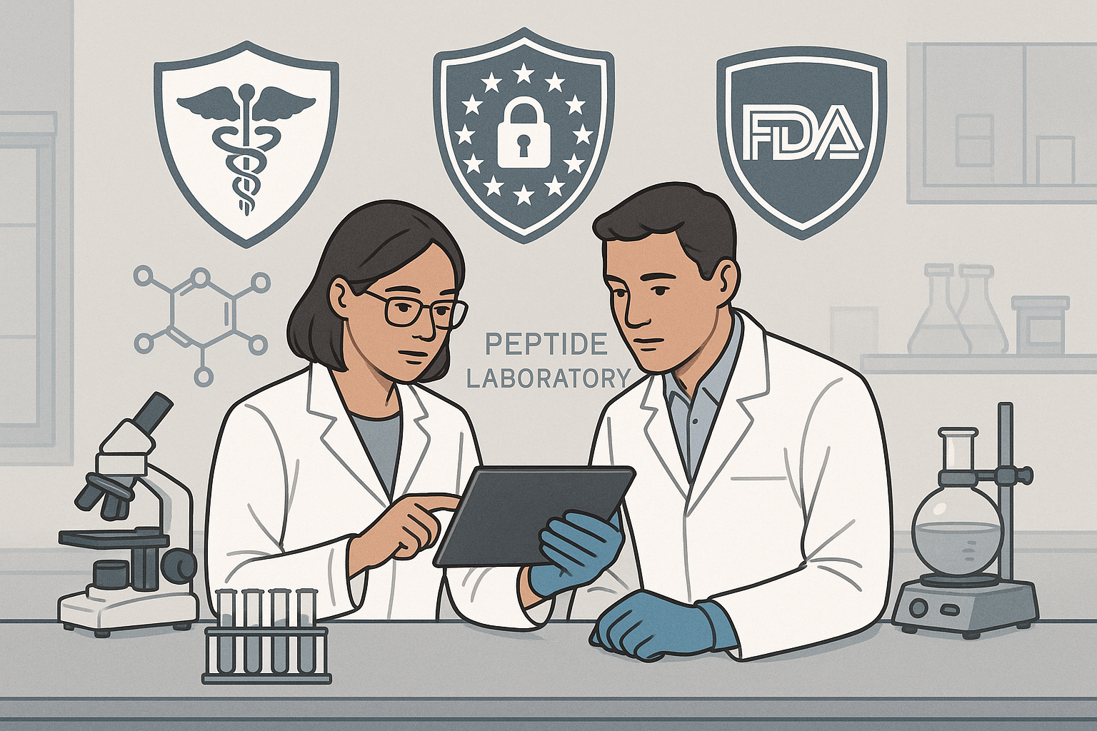 Diagram illustrating regulatory layers for peptide data