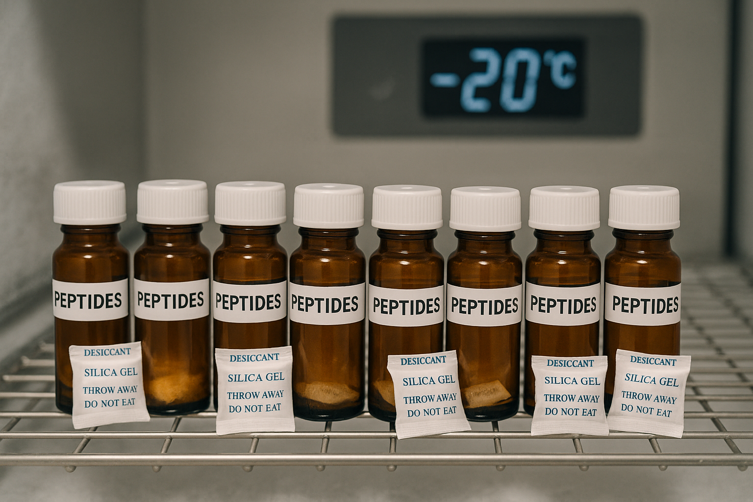 Comparative degradation rates of peptides at different storage temperatures