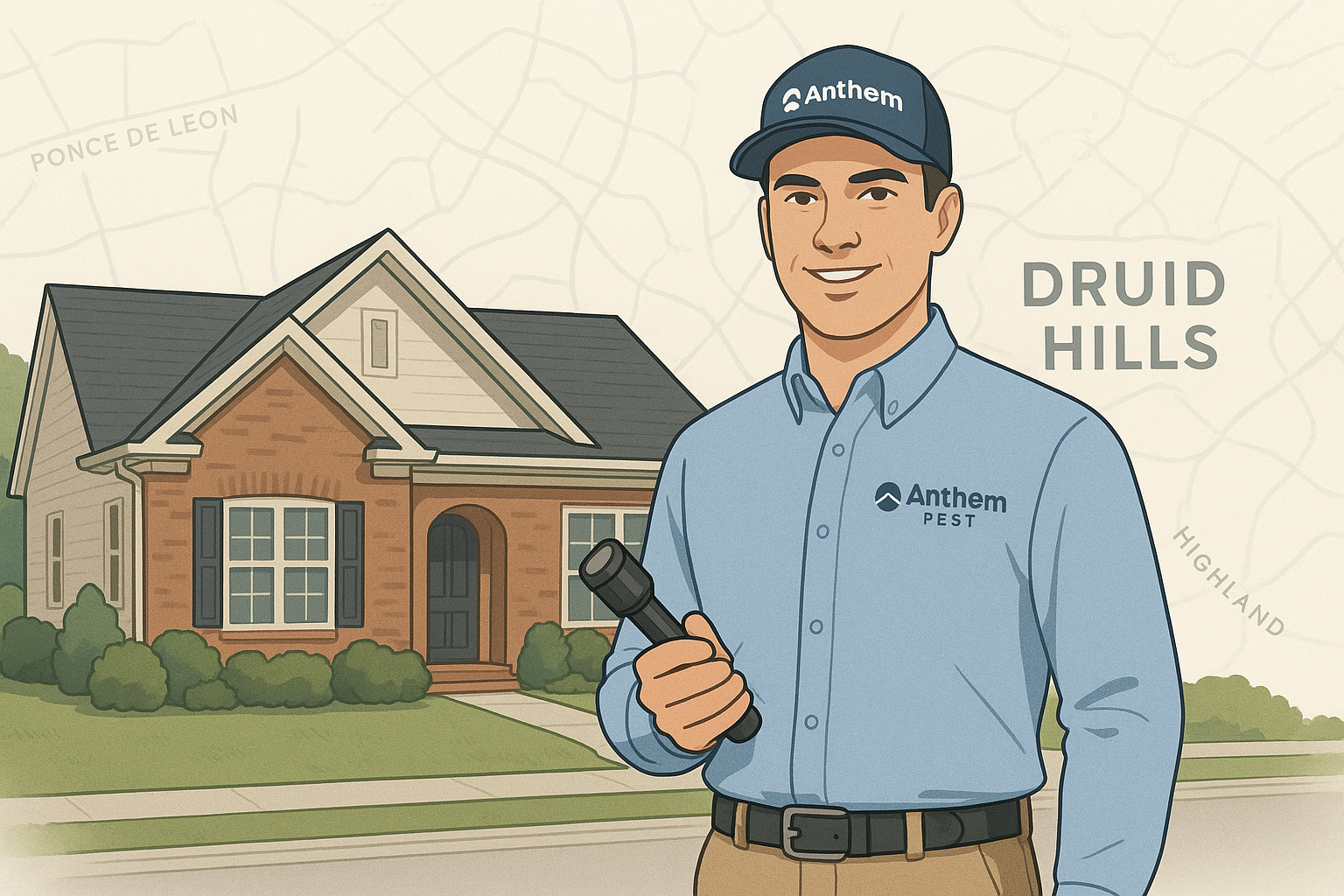 Find a Silverfish Exterminator Near You in Druid Hills, GA: Local Guide 3 Illustration of Anthem Pest’s silverfish treatment process