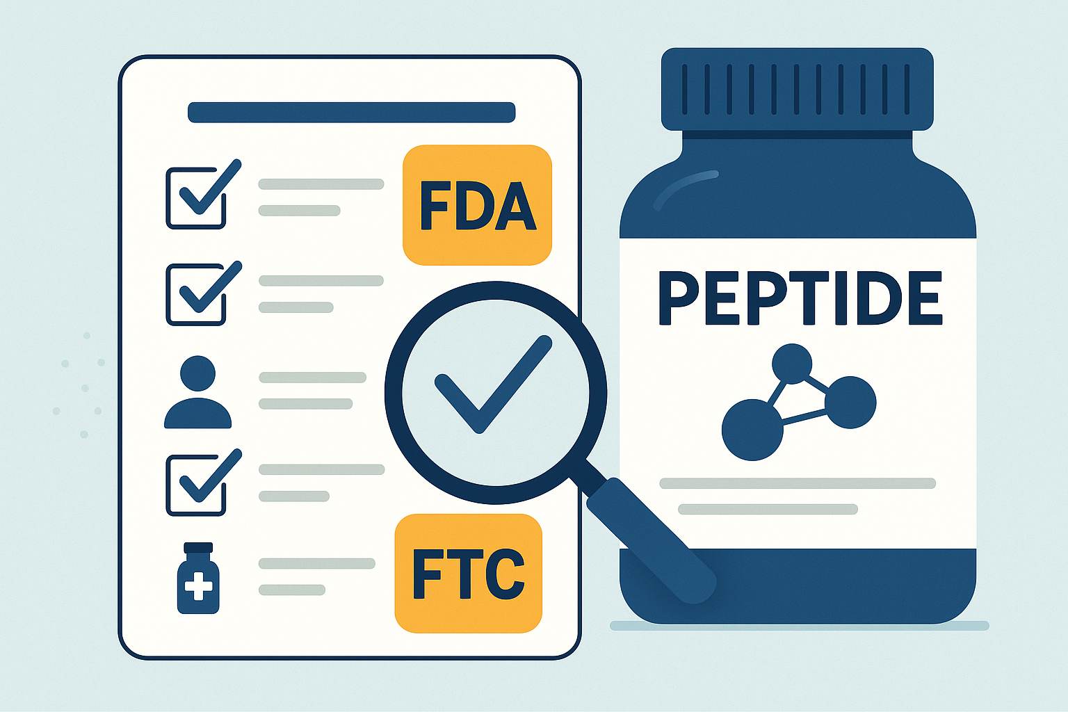Sample compliance checklist layout for peptide branding