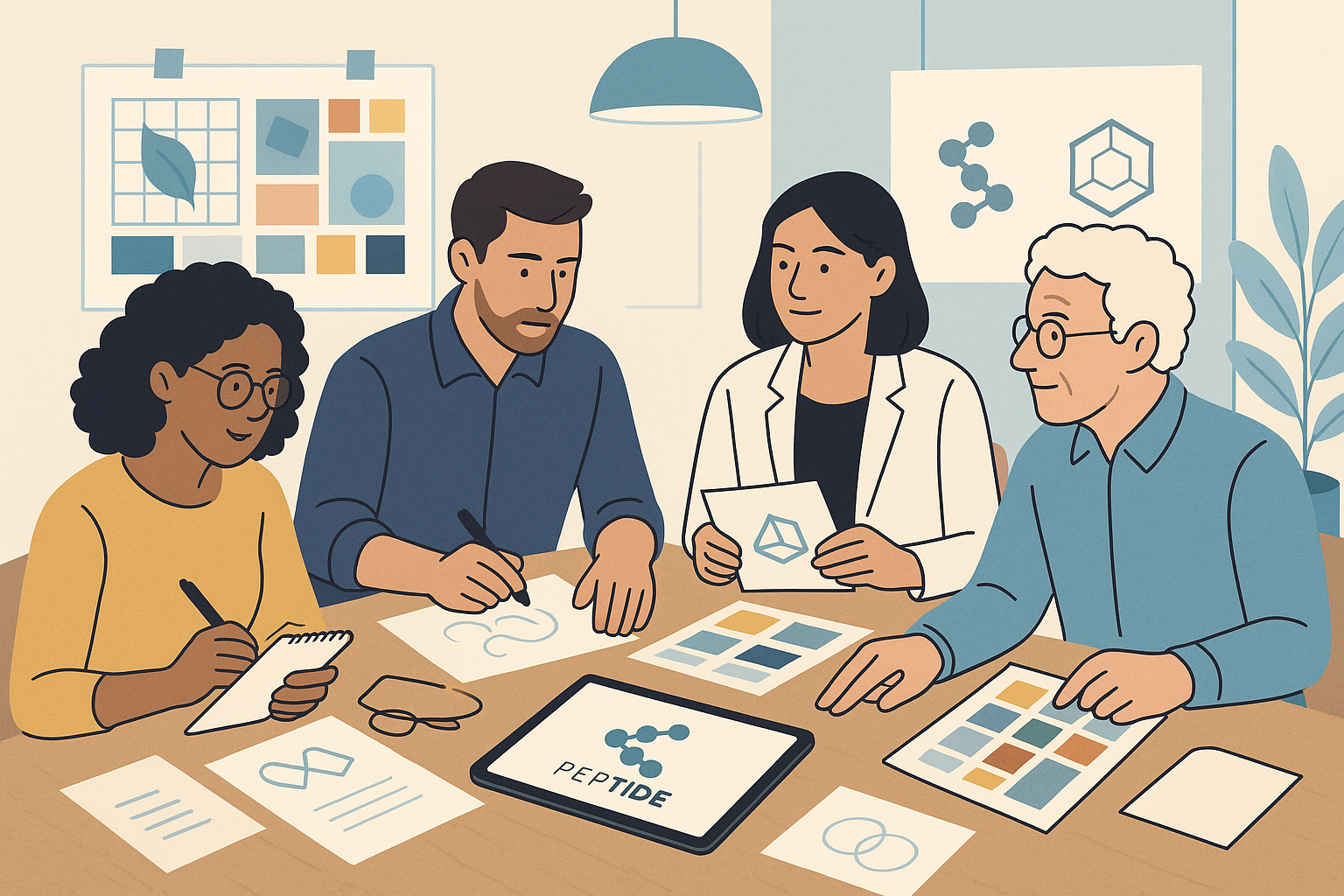 AI‑generated peptide label mockup showing compliant disclaimer placement