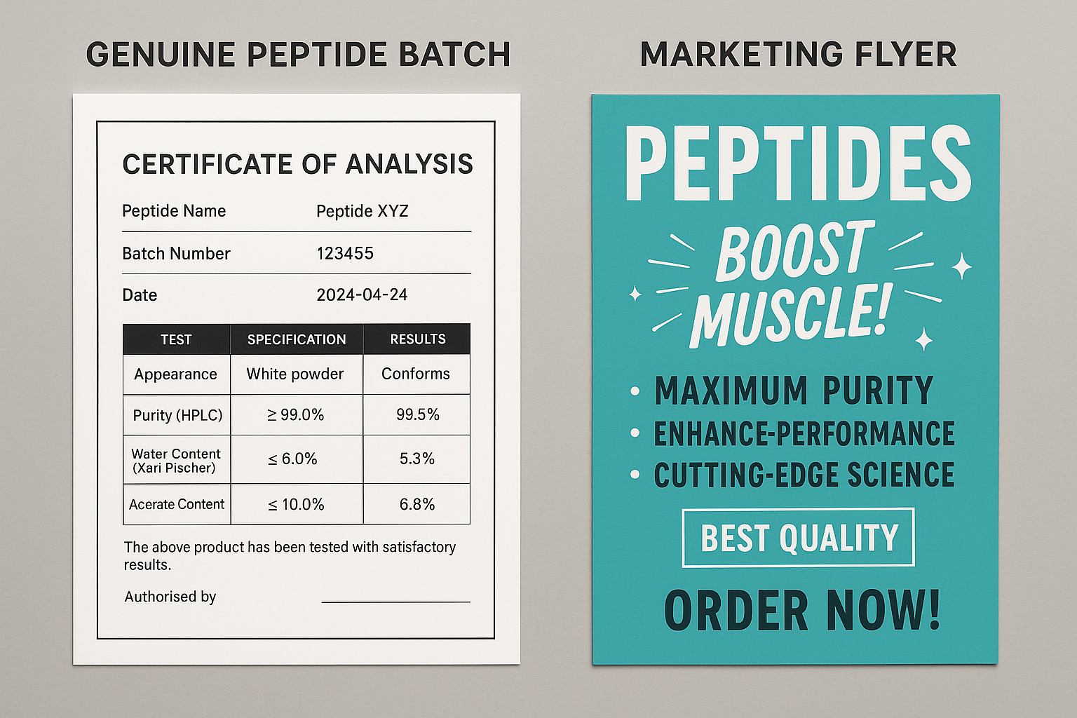 Sample Certificate of Analysis for a peptide batch
