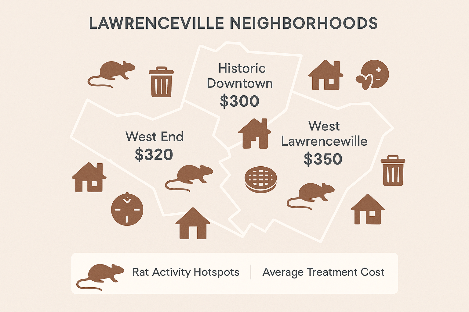 Map of rat hotspots in Lawrenceville, GA