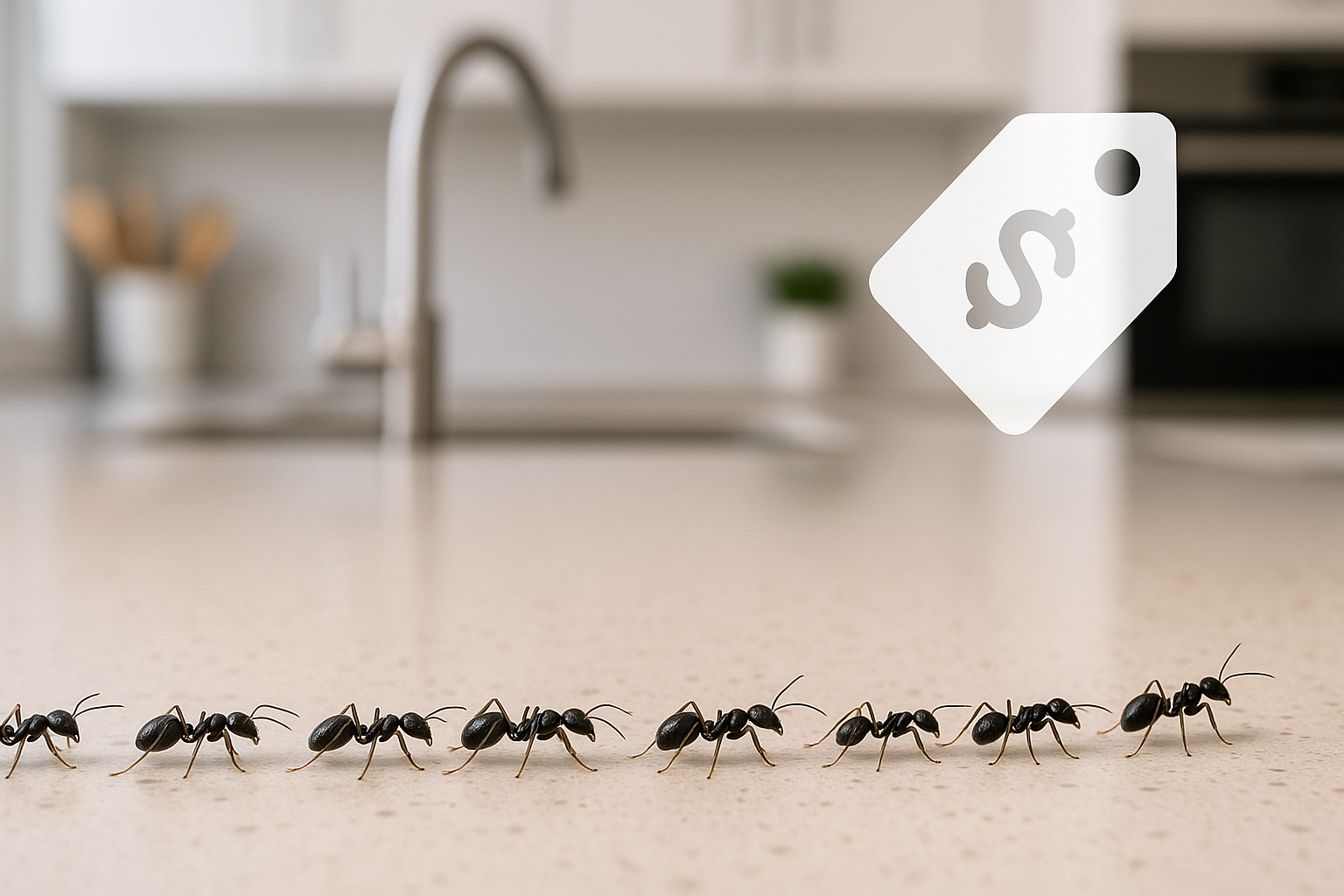 Illustration of ant control service tiers with price ranges