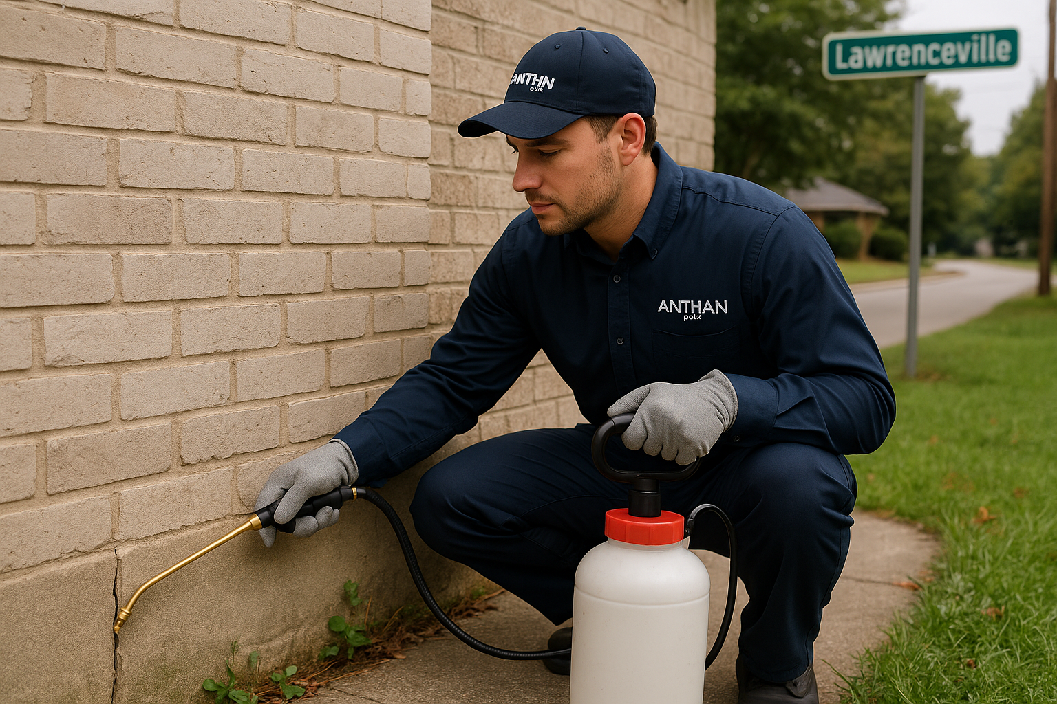 Ant control technician performing a detailed home inspection