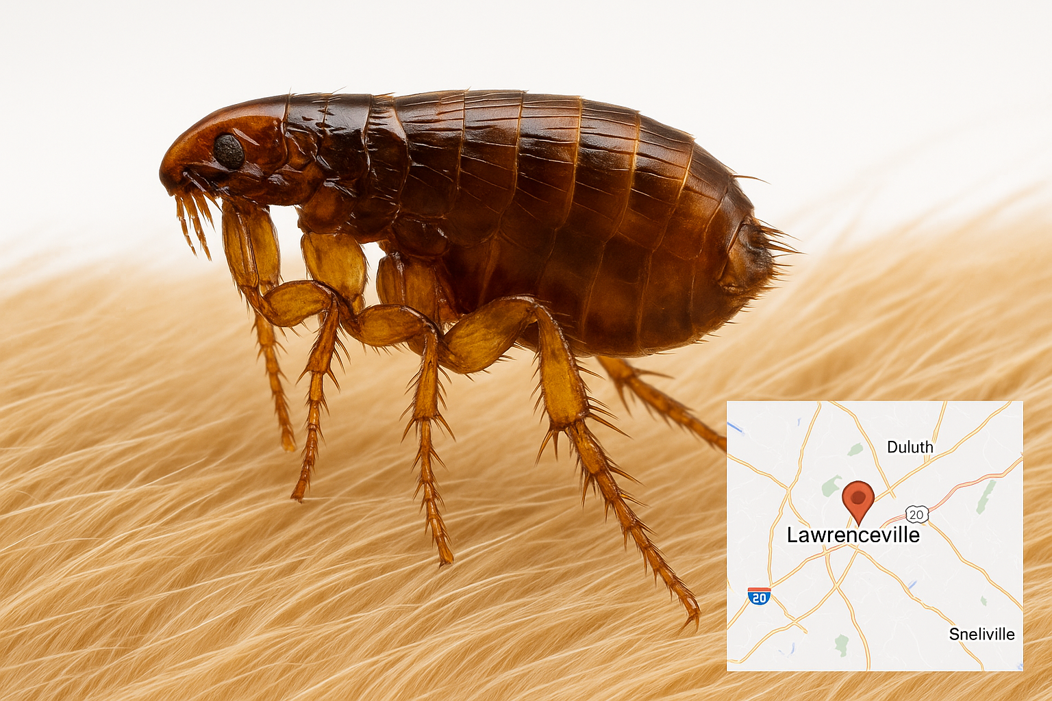 Diagram of the flea life cycle from egg to adult