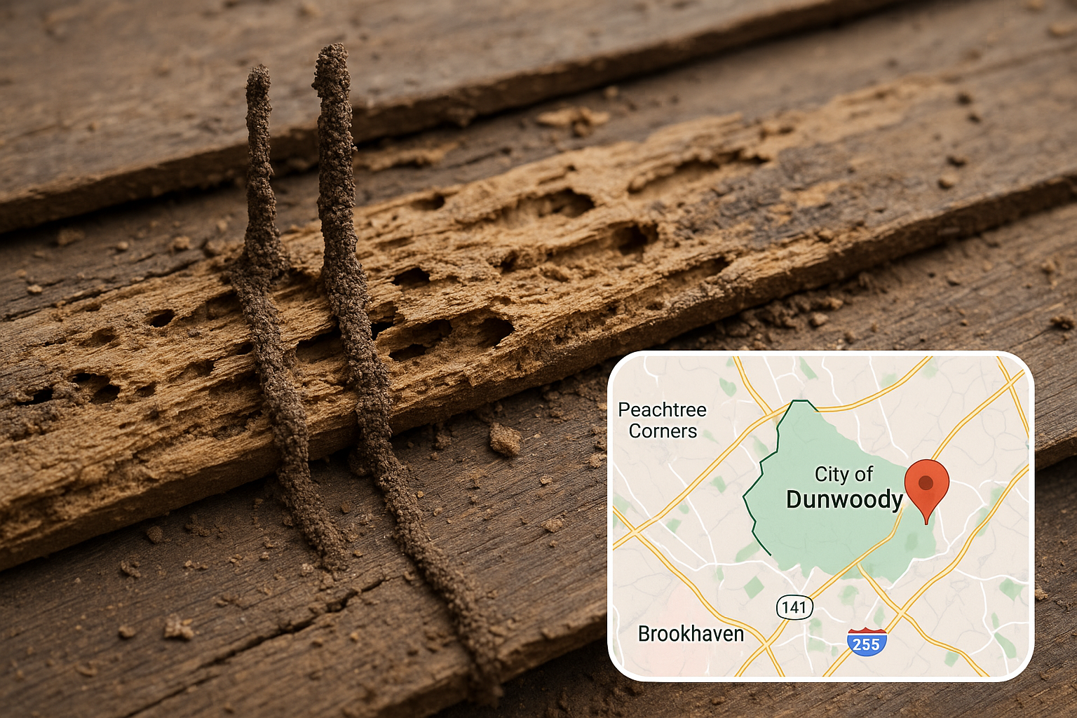 Close‑up of termite mud tubes on a home foundation
