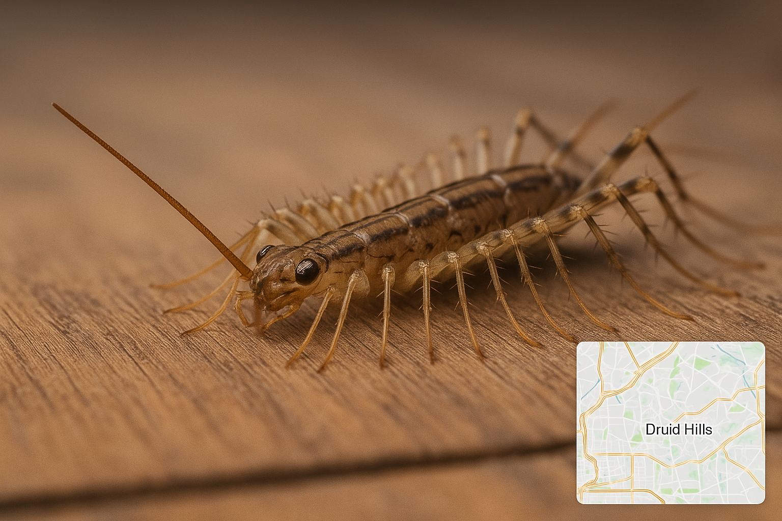 Illustration of a house centipede and a giant desert centipede