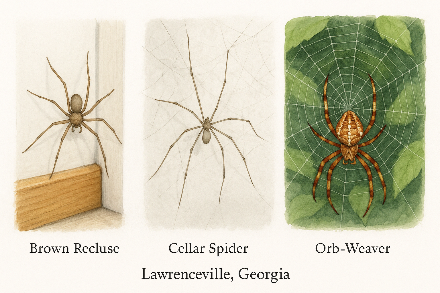 Close‑up of a common household spider in Lawrenceville