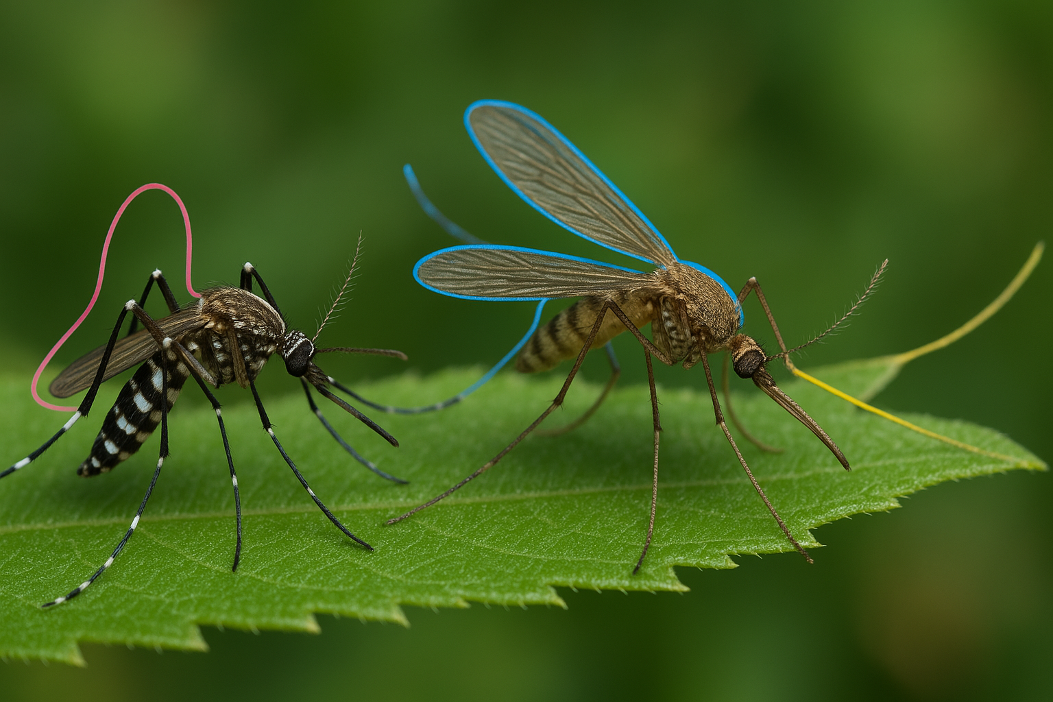 Close-up illustration of three common mosquito species in Atlanta