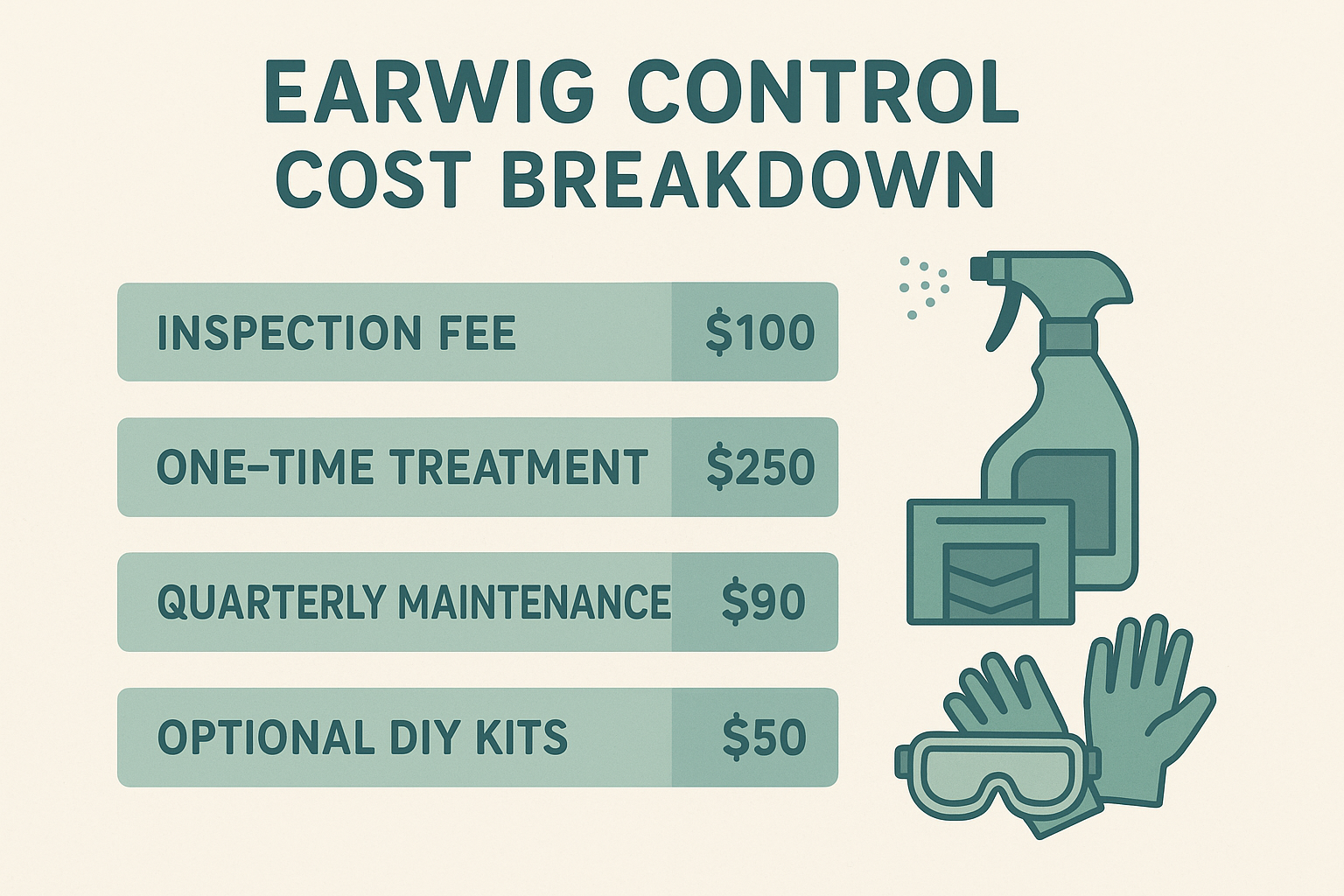 Sample cost infographic for earwig control in Lawrenceville