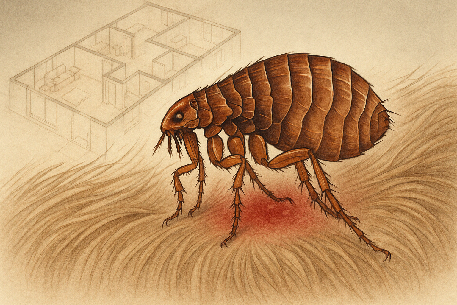 Diagram of flea life cycle