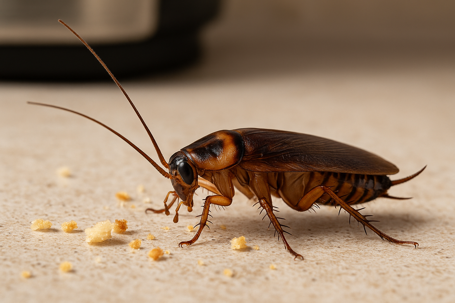 Illustrated comparison of German, American, and Oriental cockroaches