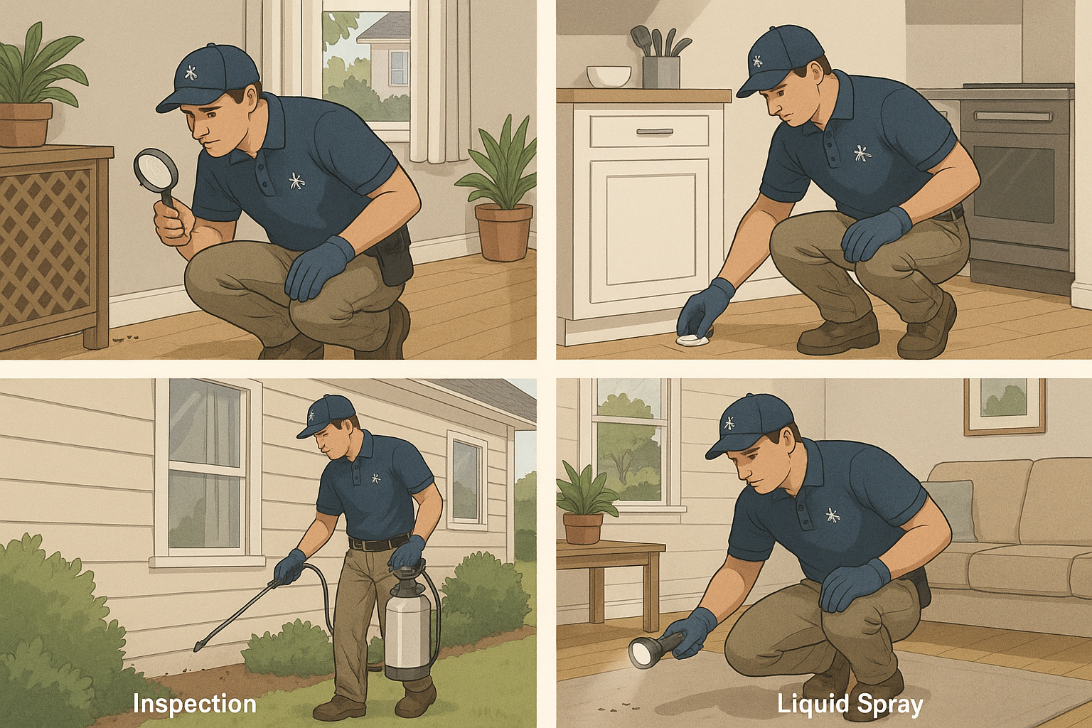 Diagram of Anthem Pest's ant extermination steps