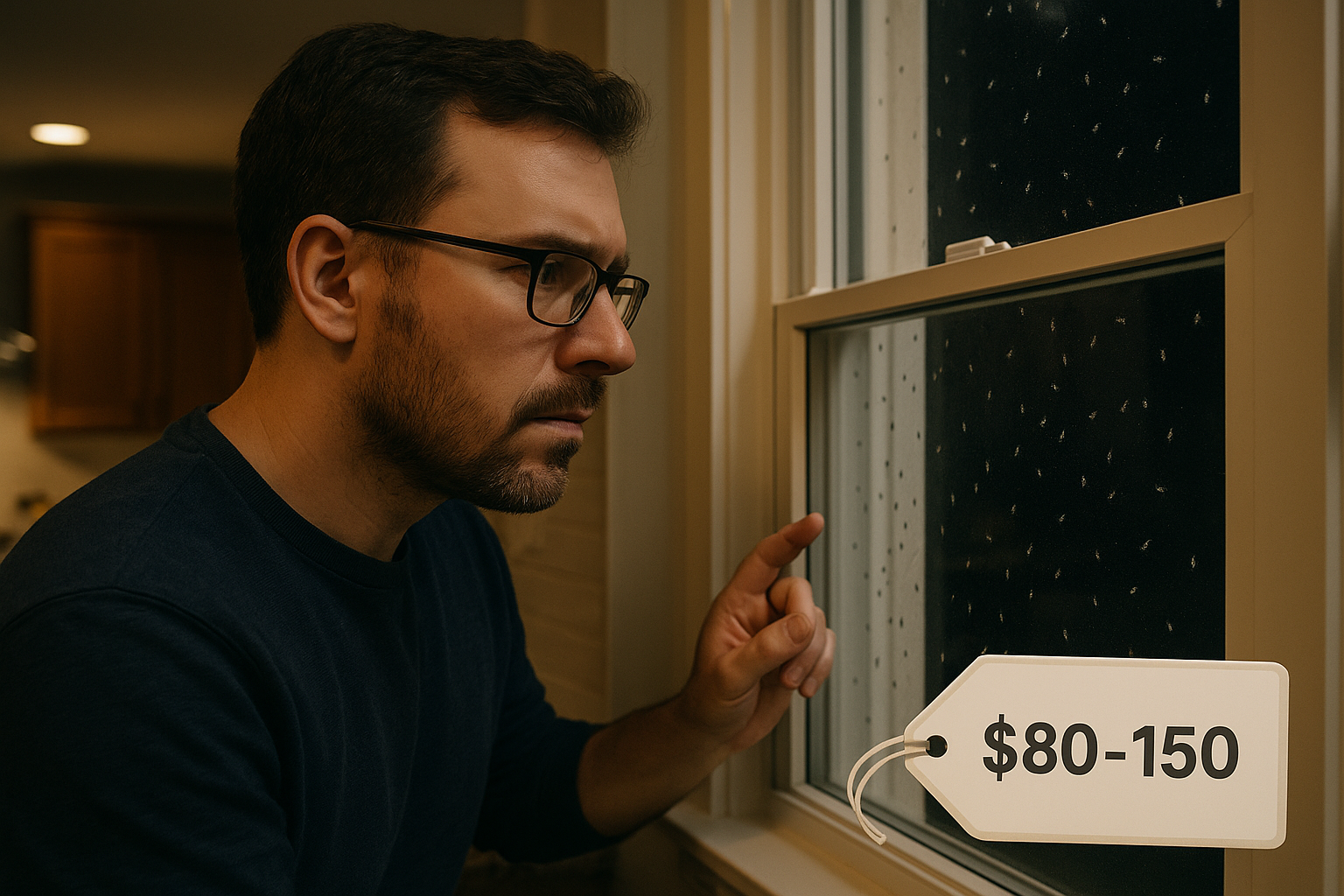 Anthem Pest technician performing a gnat inspection in a Lawrenceville home