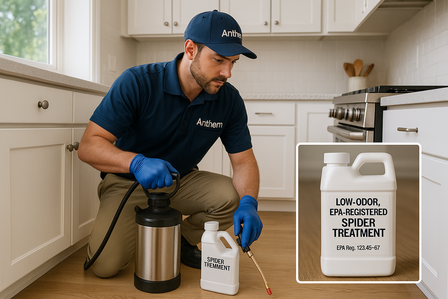 Anthem Pest technician performing a detailed home inspection