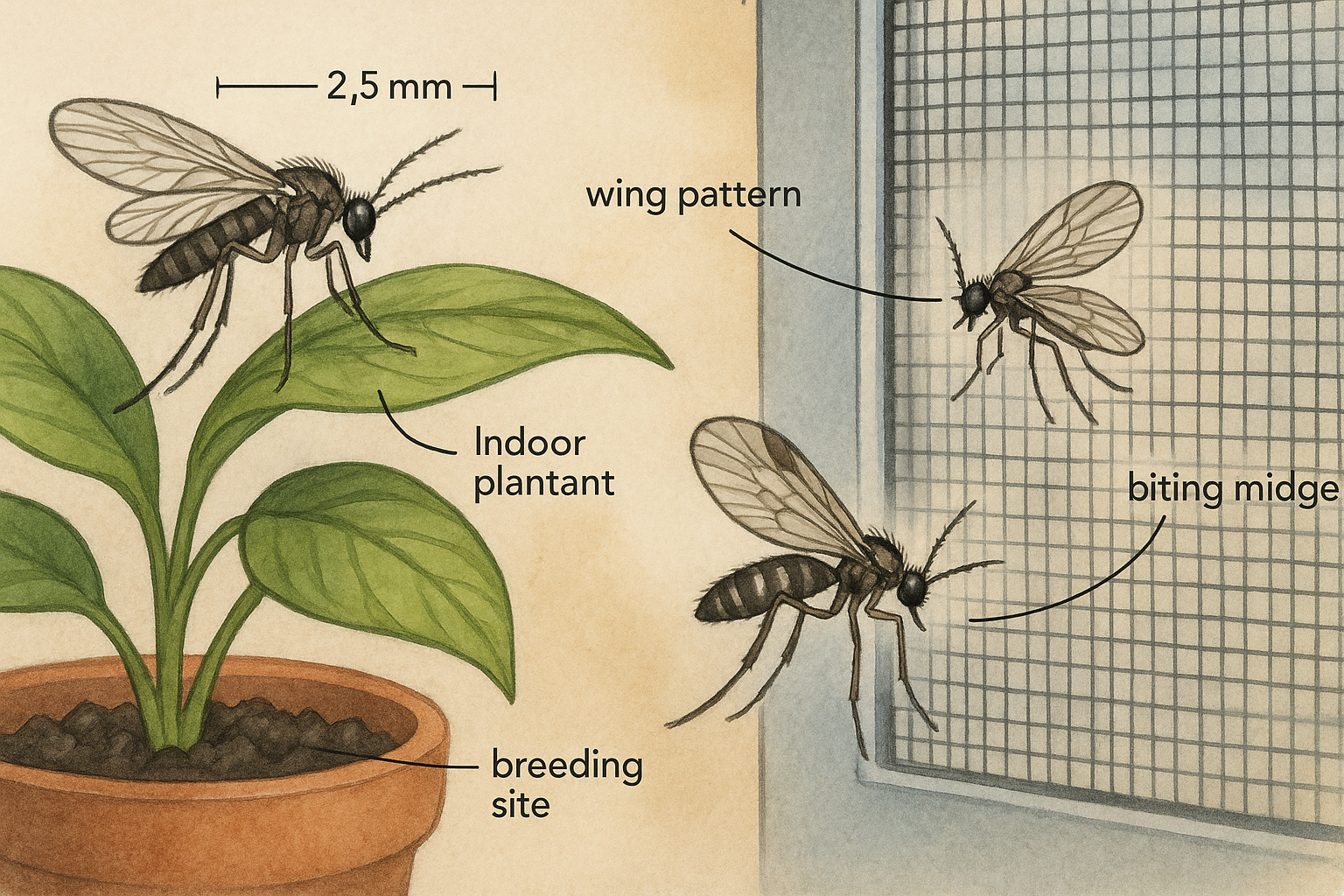 Gnats swarming near a rain-soaked garden in Druid Hills