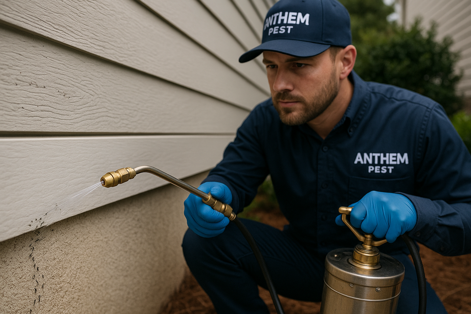 Ants crawling on a suburban lawn in Norcross, Georgia