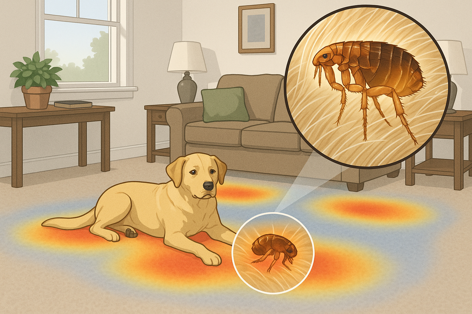 Flea life cycle diagram