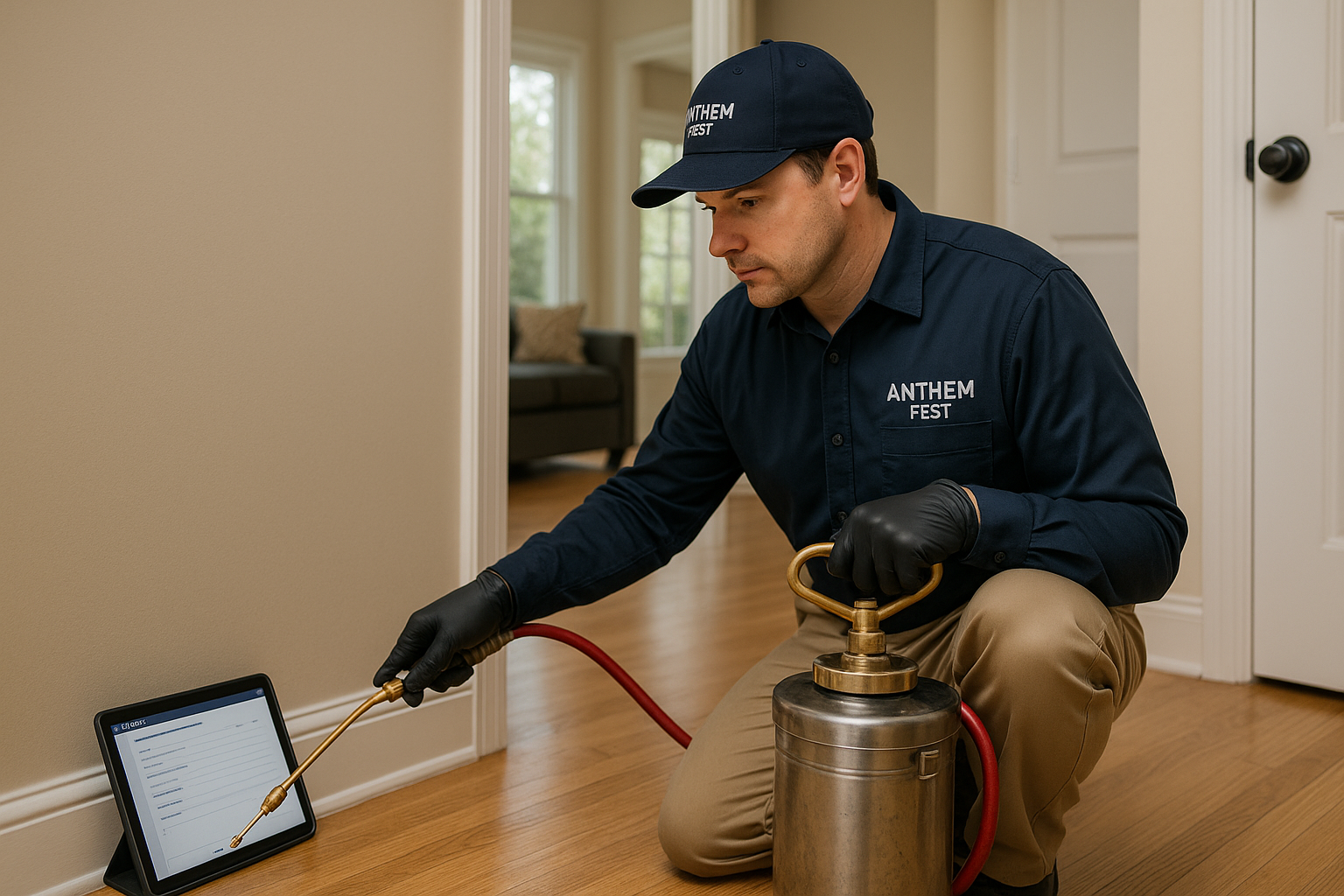 Anthem Pest technician using an infrared camera to detect hidden moisture
