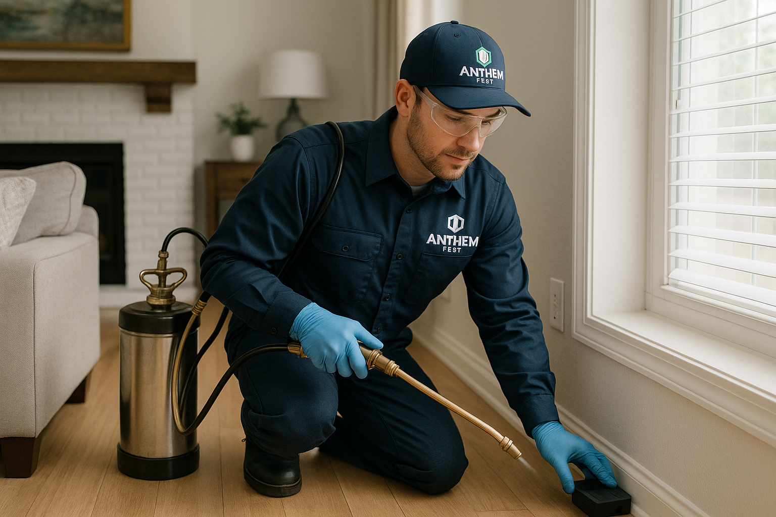 Anthem Pest technician performing a rodent inspection with infrared camera