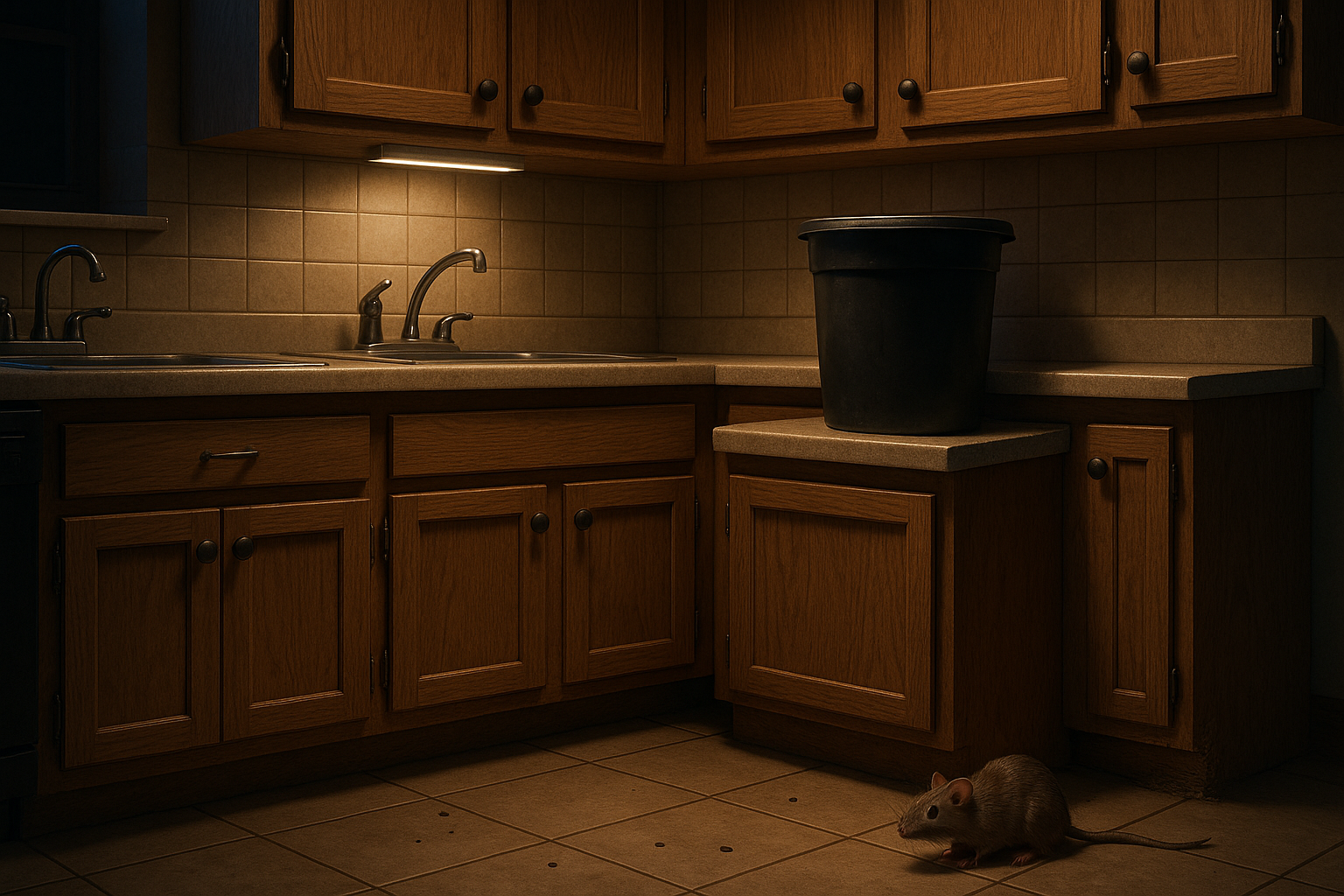 Illustration of common rat signs in a home