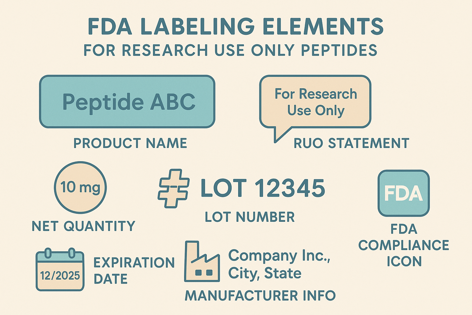 Sample RUI peptide label layout