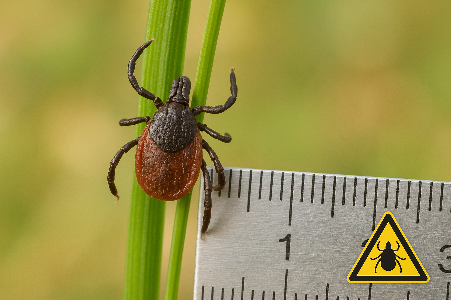 Illustration of black‑legged, lone star, and American dog ticks