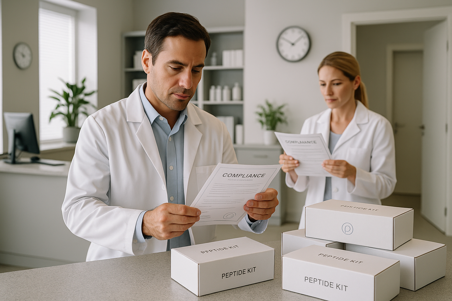 Wellness clinic receiving YPB peptide kits