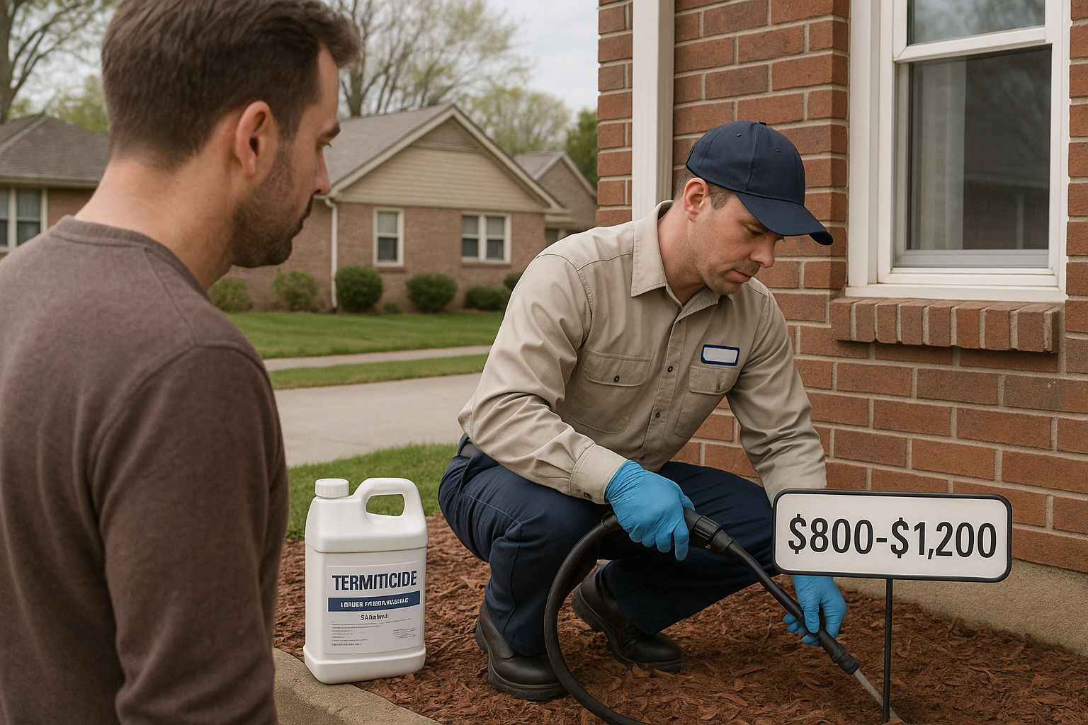 Illustration of termite treatment methods