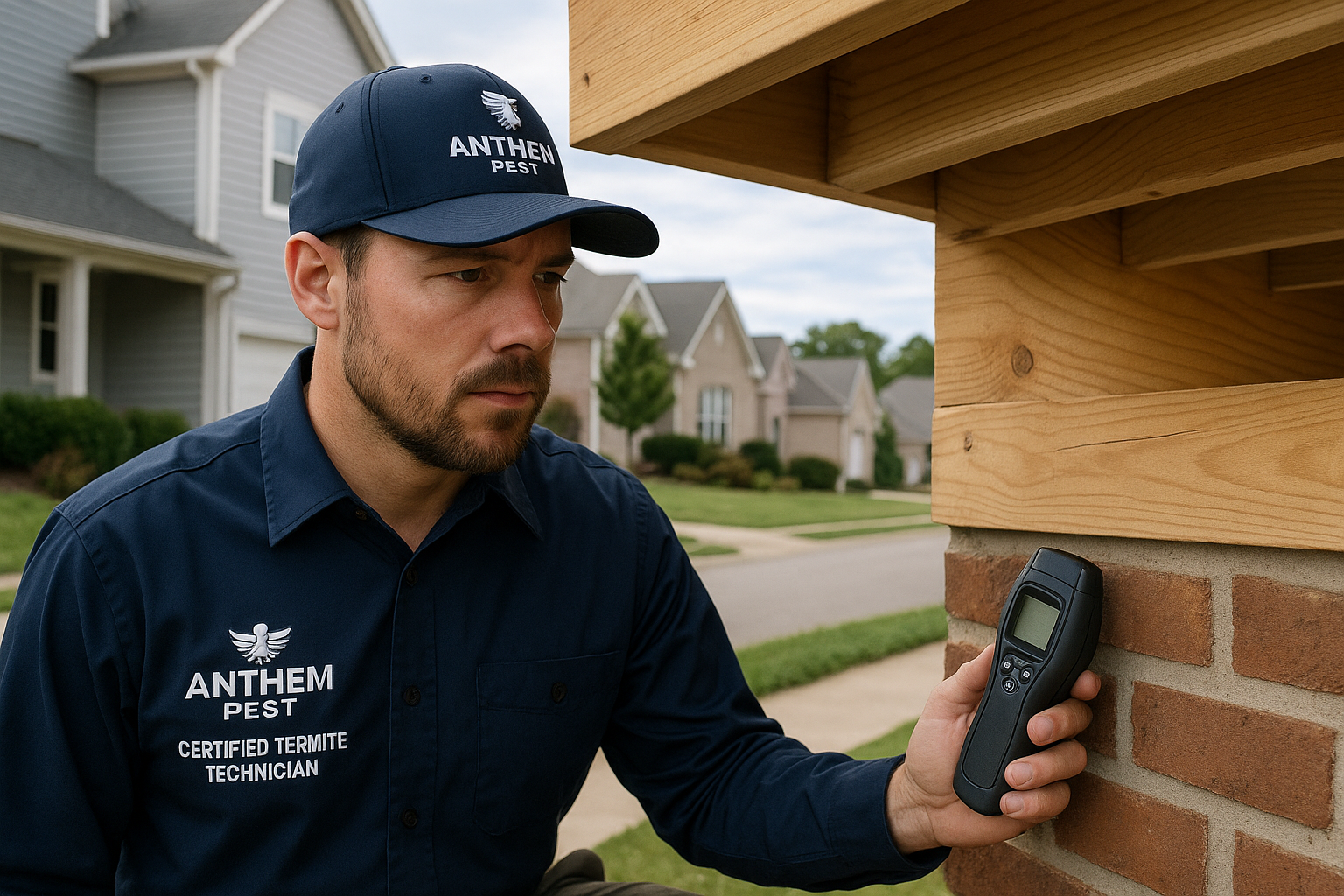 Anthem Pest technician inspecting a home in Smyrna, GA