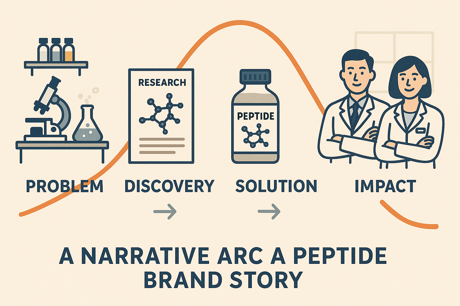 Narrative arc diagram for peptide brand storytelling